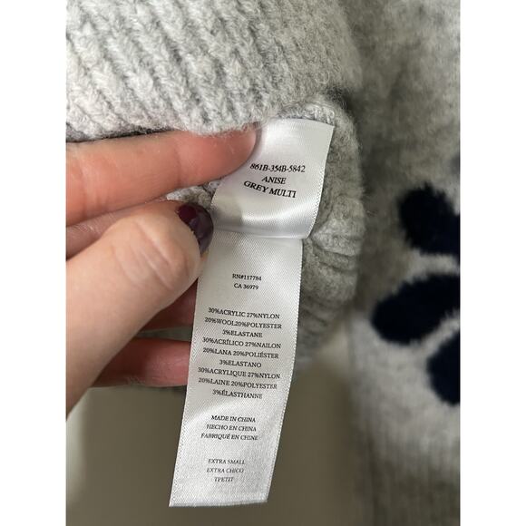 Rails Anise Gray Floral Sweater Size XS Soft Girl Whimsical Feminine - Picture 3 of 4